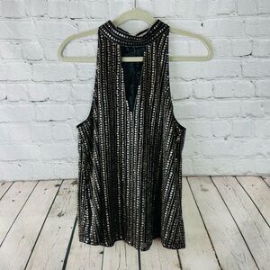 Parker Beaded Sequin Tank Sleeveless Party Cocktail Glam Size Small LKNW